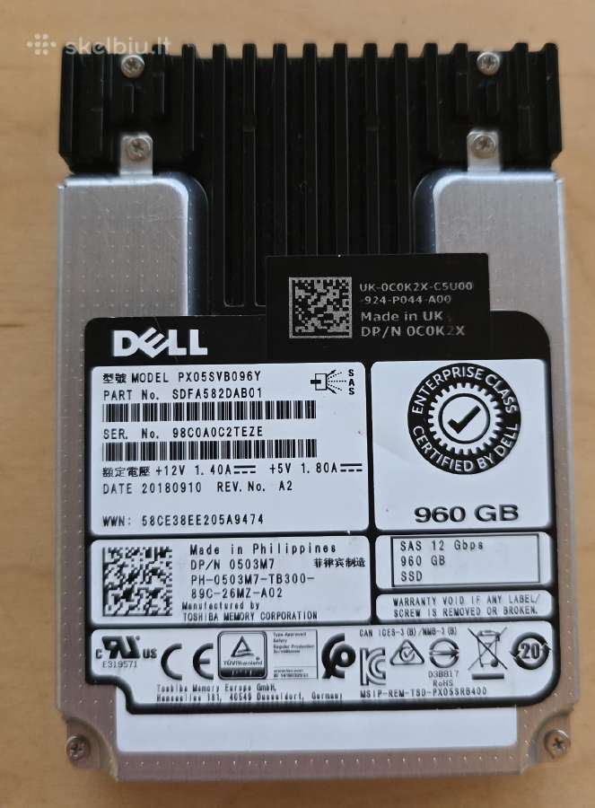 2.5" Sas SSD 200gb 3.84tb 7.68tb 15.36tb 30.72tb - nuotraukos Nr. 14