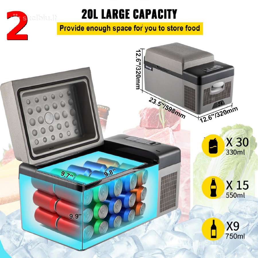 12v 24v mobilūs kompresoriniai šaldytuvai 15-55l - nuotraukos Nr. 3