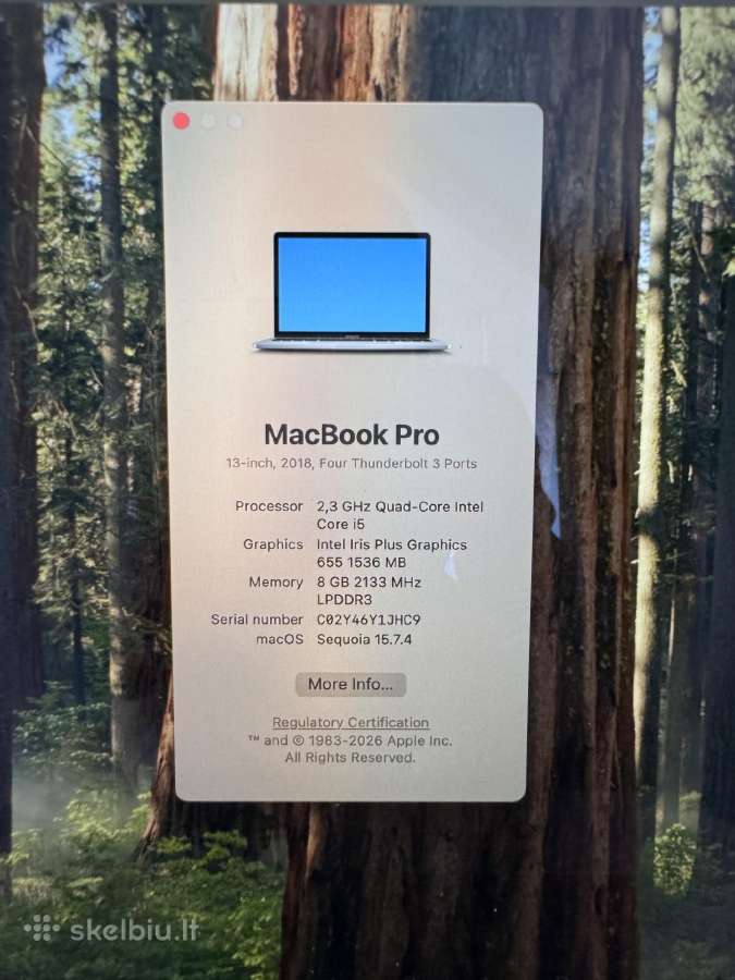 MacBook 2018 13inch 500gb - nuotraukos Nr. 5