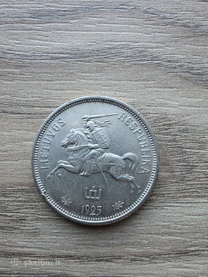 1925 metų 5 litai Tulpės Linai Sidabras Ag - nuotraukos Nr. 2