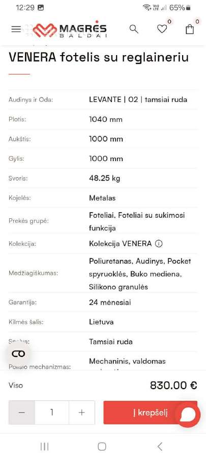 Baldų komplektas - nuotraukos Nr. 7