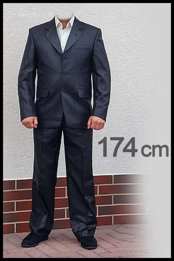 Juodas vyriškas kostiumas 170-96, 174 cm