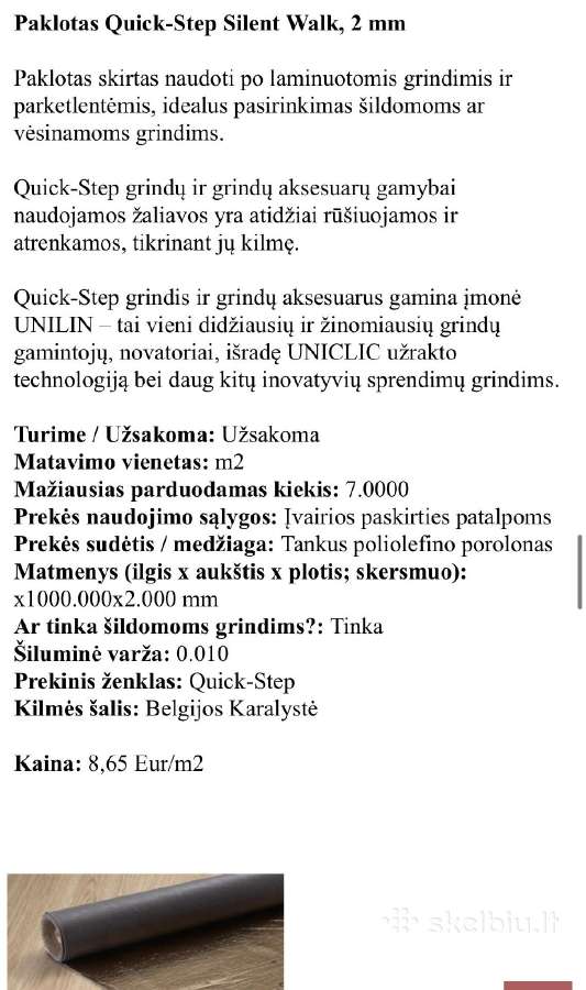 Paklotas grindims