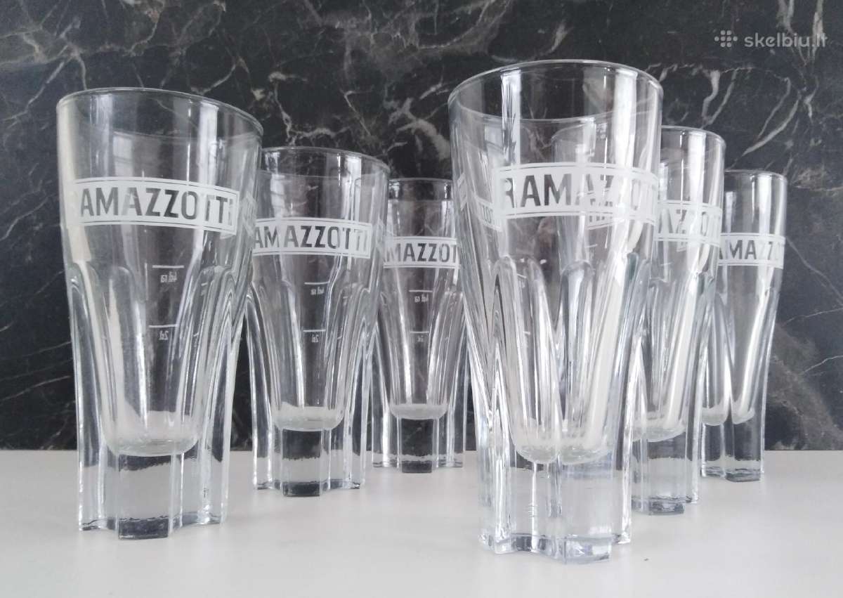 6x Ramazzotti likerio stiklines taures 4cl Italija - nuotraukos Nr. 3