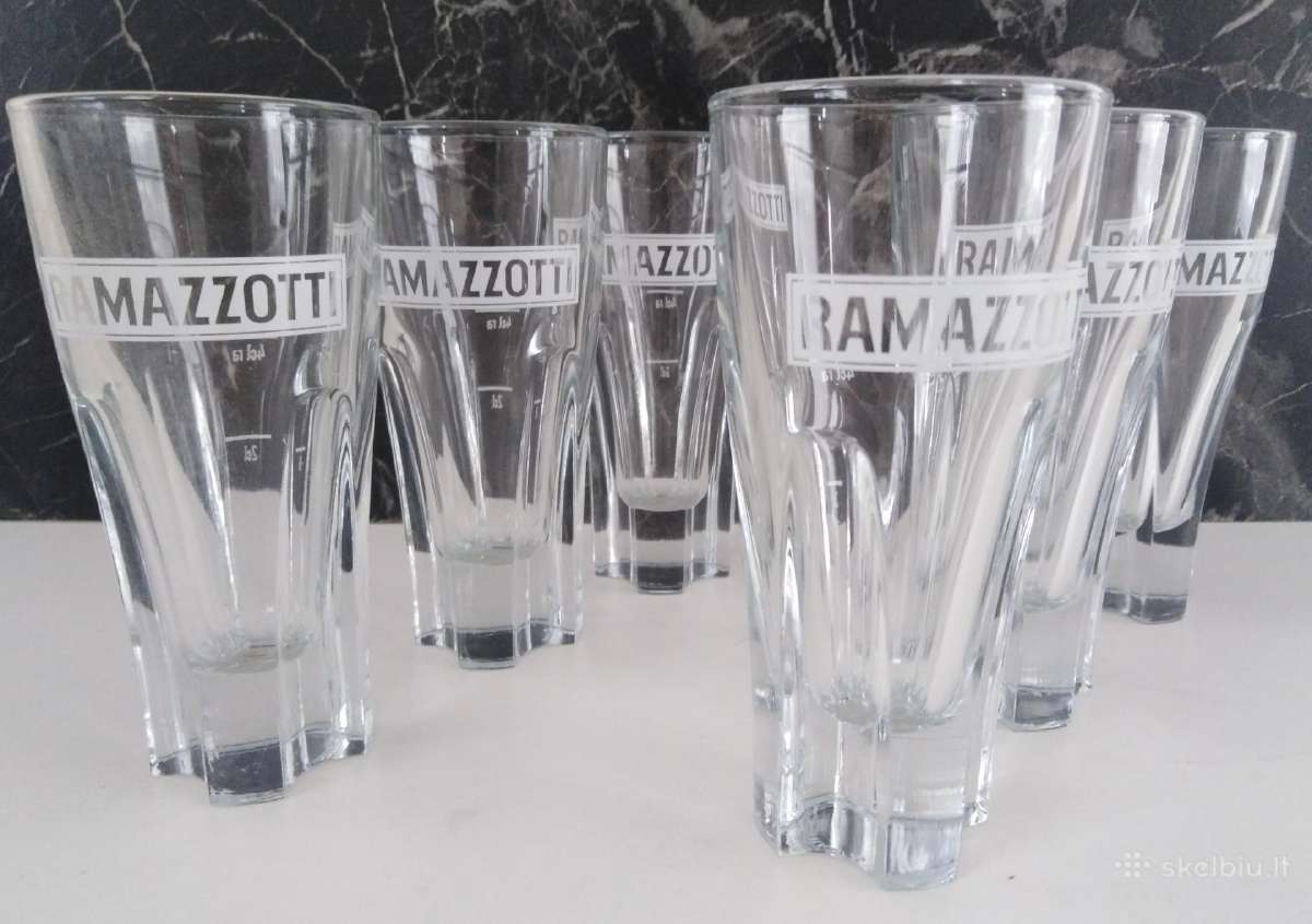 6x Ramazzotti likerio stiklines taures 4cl Italija - nuotraukos Nr. 7