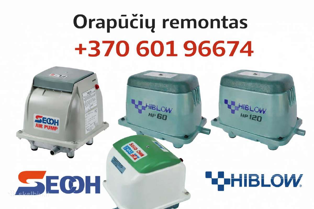 Orapūčių remontas Secoh, Hiblow su garantija