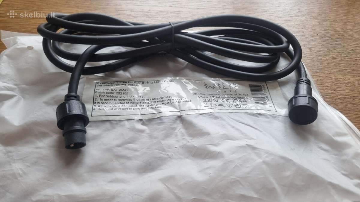 3m prailginimo kabelis girliandoms Lightballblack - nuotraukos Nr. 4