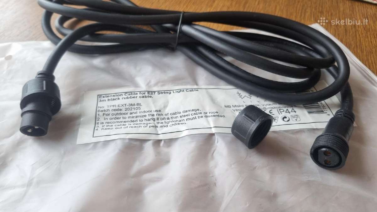 3m prailginimo kabelis girliandoms Lightballblack - nuotraukos Nr. 8
