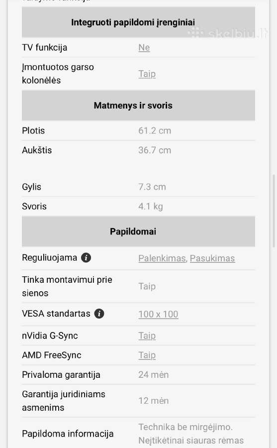 Monitorius Aoc C27g2zu/bk, Va, 240 Hz, Fhd, 27" - nuotraukos Nr. 10