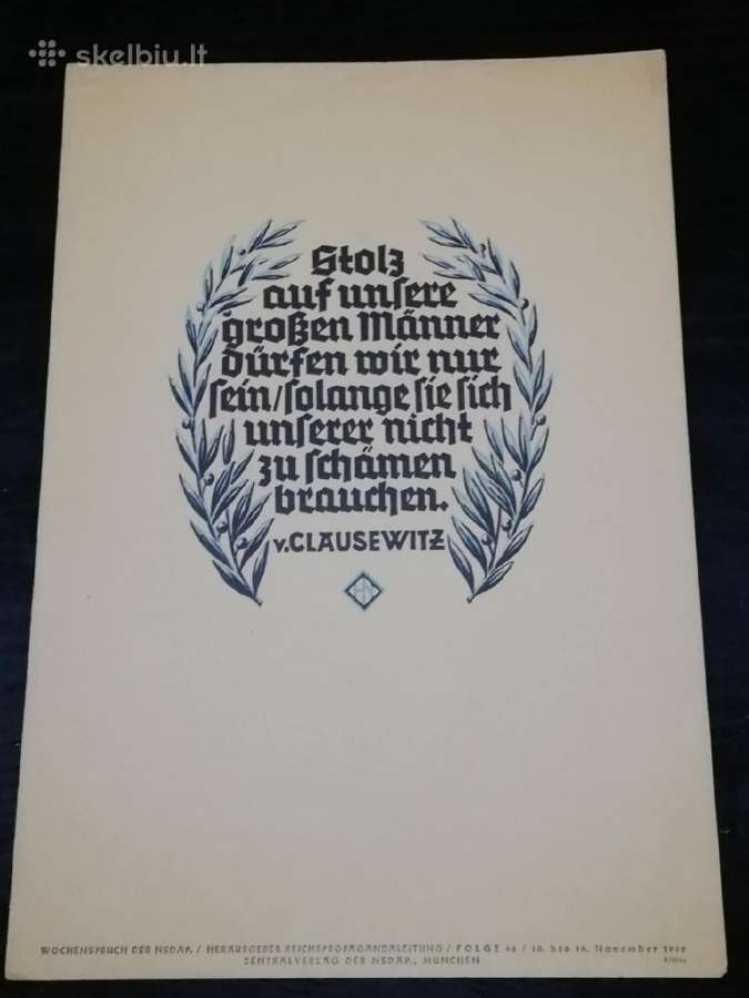 Ww2 plakatas vokietija/1940m dydis 35x24cm