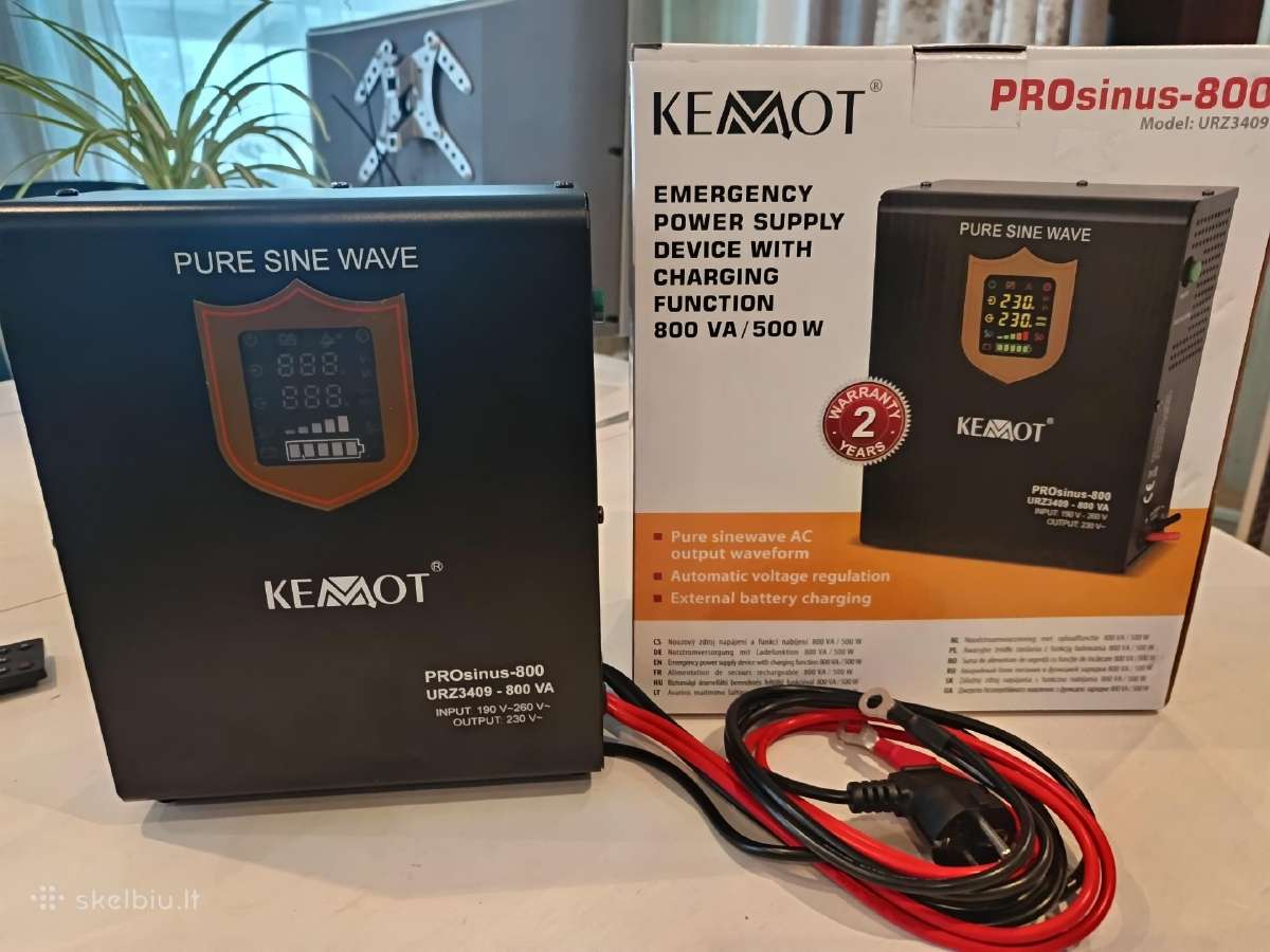 Ups Kemot 800 Va 500 w su akumuliatoriaus krovimu