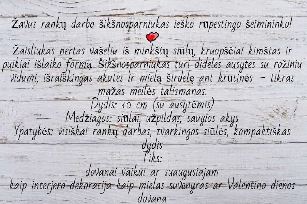 Megztas žaisliukas „šikšnosparniukas“ – 10 cm - nuotraukos Nr. 4