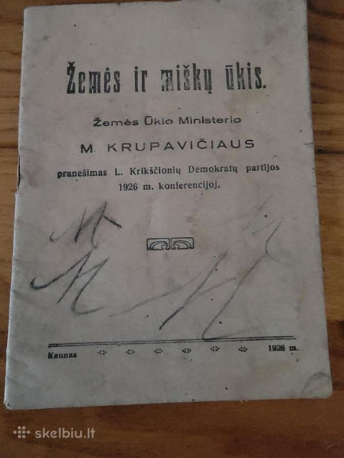 1928 m.m.krupavičiaus knyga "Žemė ir miškų ūkis"