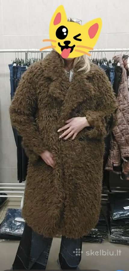 Išskirtinis ilgas dirbt.kailio paltas(naujas). - nuotraukos Nr. 10