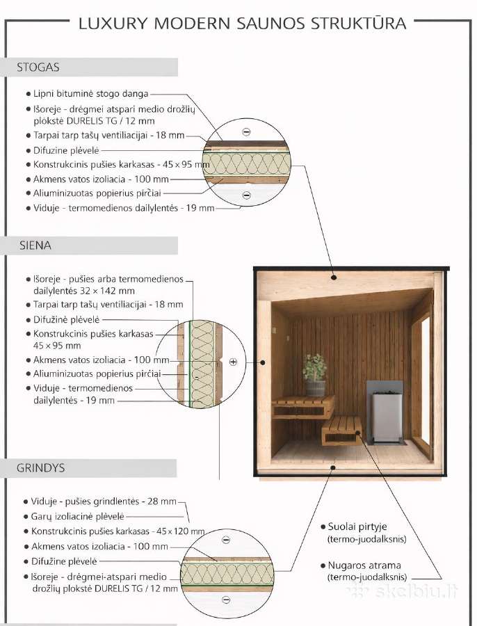 Luxury Modern Sauna 2.3x3.3 m - nuotraukos Nr. 14