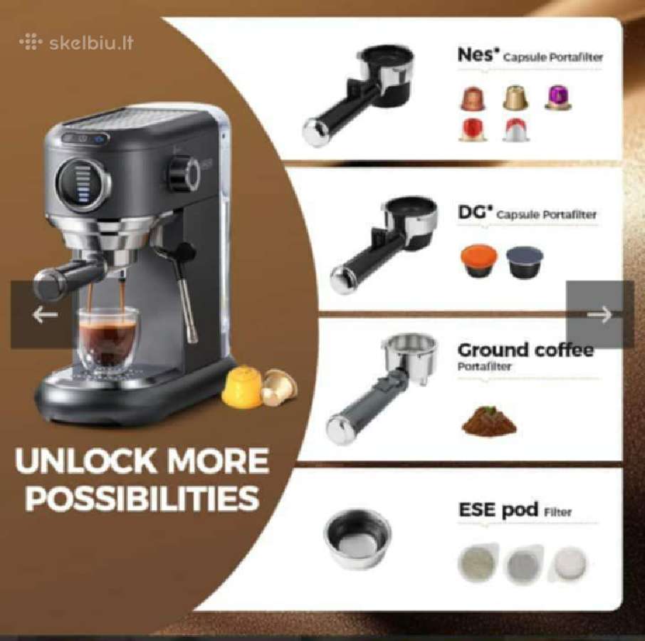 Cafelffe karštas/šaltas pusiau automatinis espress - nuotraukos Nr. 3