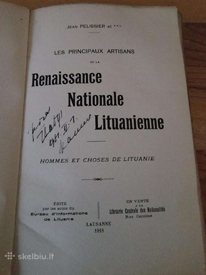 1918 m.knyga "Renanssaise Nationale Lituanienne" - nuotraukos Nr. 3