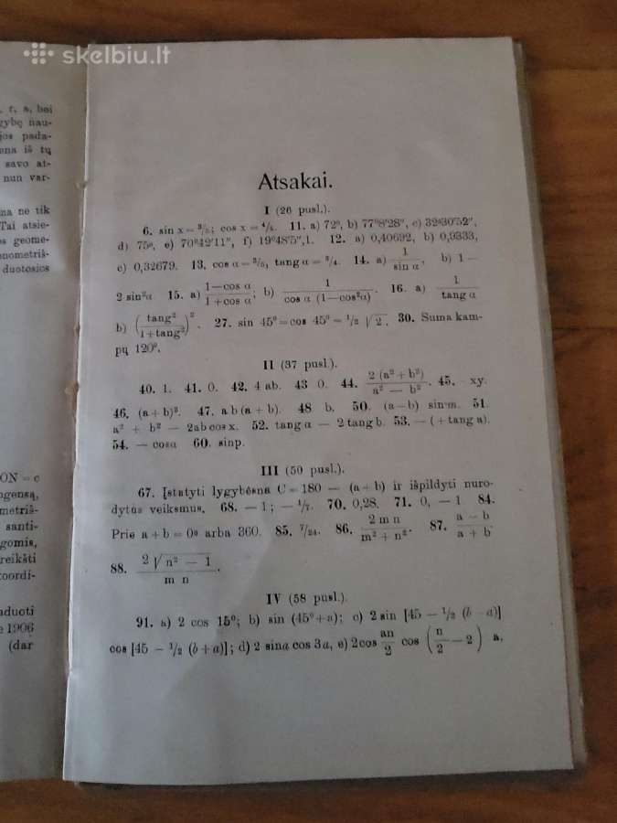 1919 m. A.jakšto knyga "Plokštinė trigonometrija" - nuotraukos Nr. 5