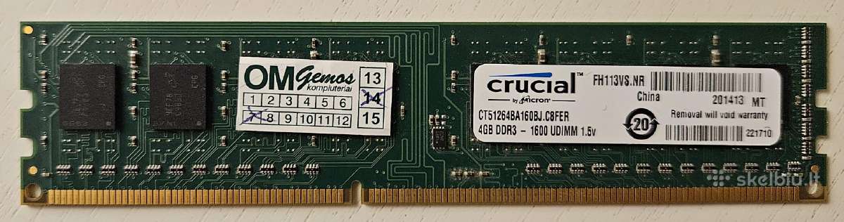 RAM Crucial 4gb Ddr3 1600