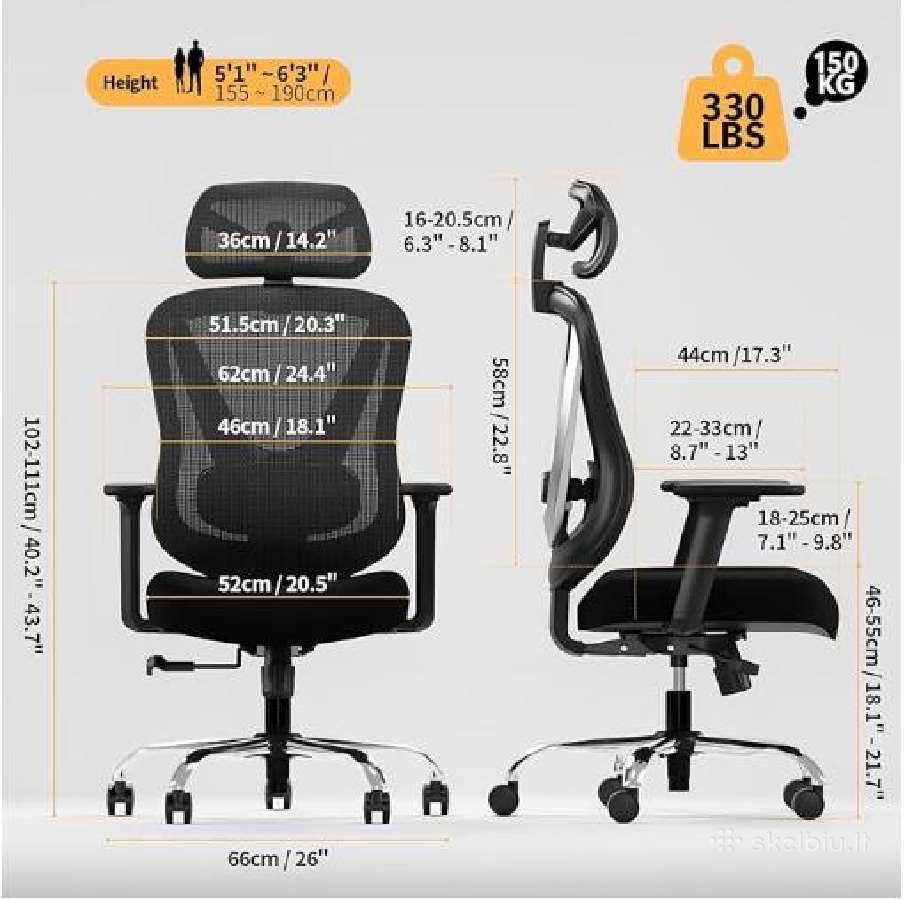 Nauja ergonominė biuro kėdė Hofudle - nuotraukos Nr. 2