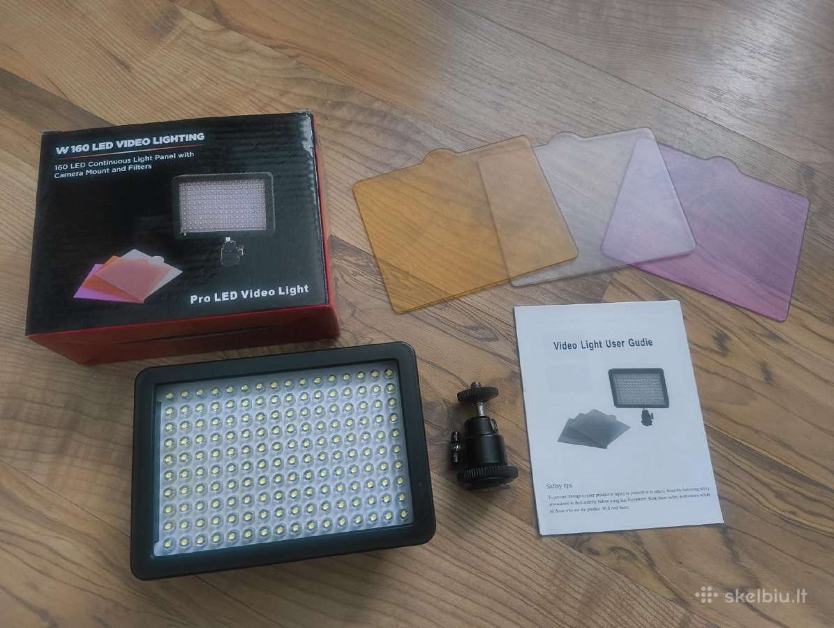 160 LED Video lempa 12w 1280lm