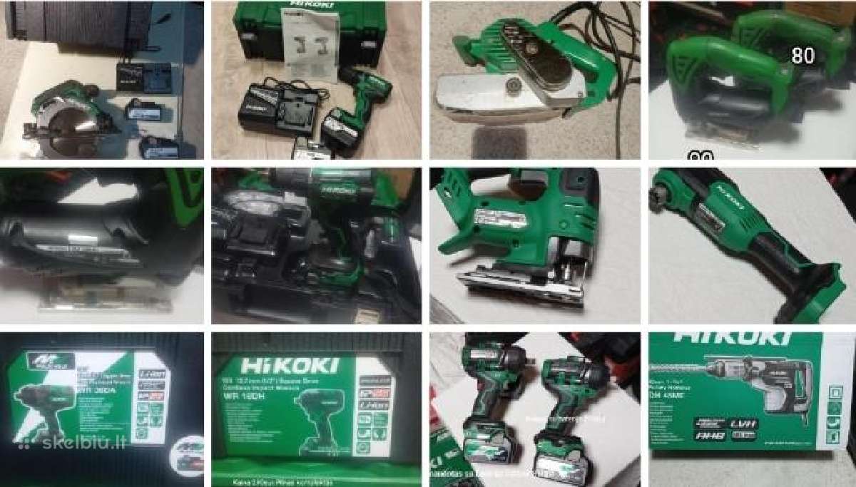 Hikoki(hitachi) 18v ir 36v irankiai