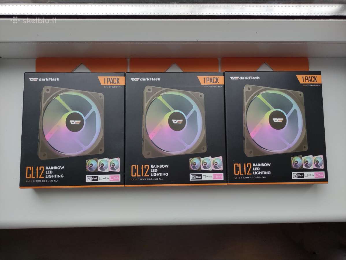 Ventiliatorius Darkflash Cl12 LED 120x120mm 3vnt.