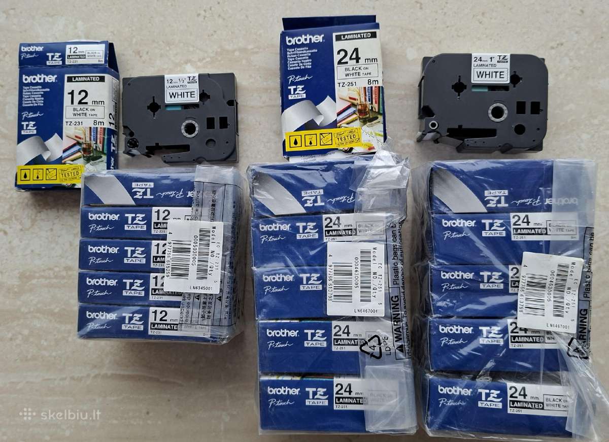 Lipni etikečių juosta Brother 24 mm ir 12 mm