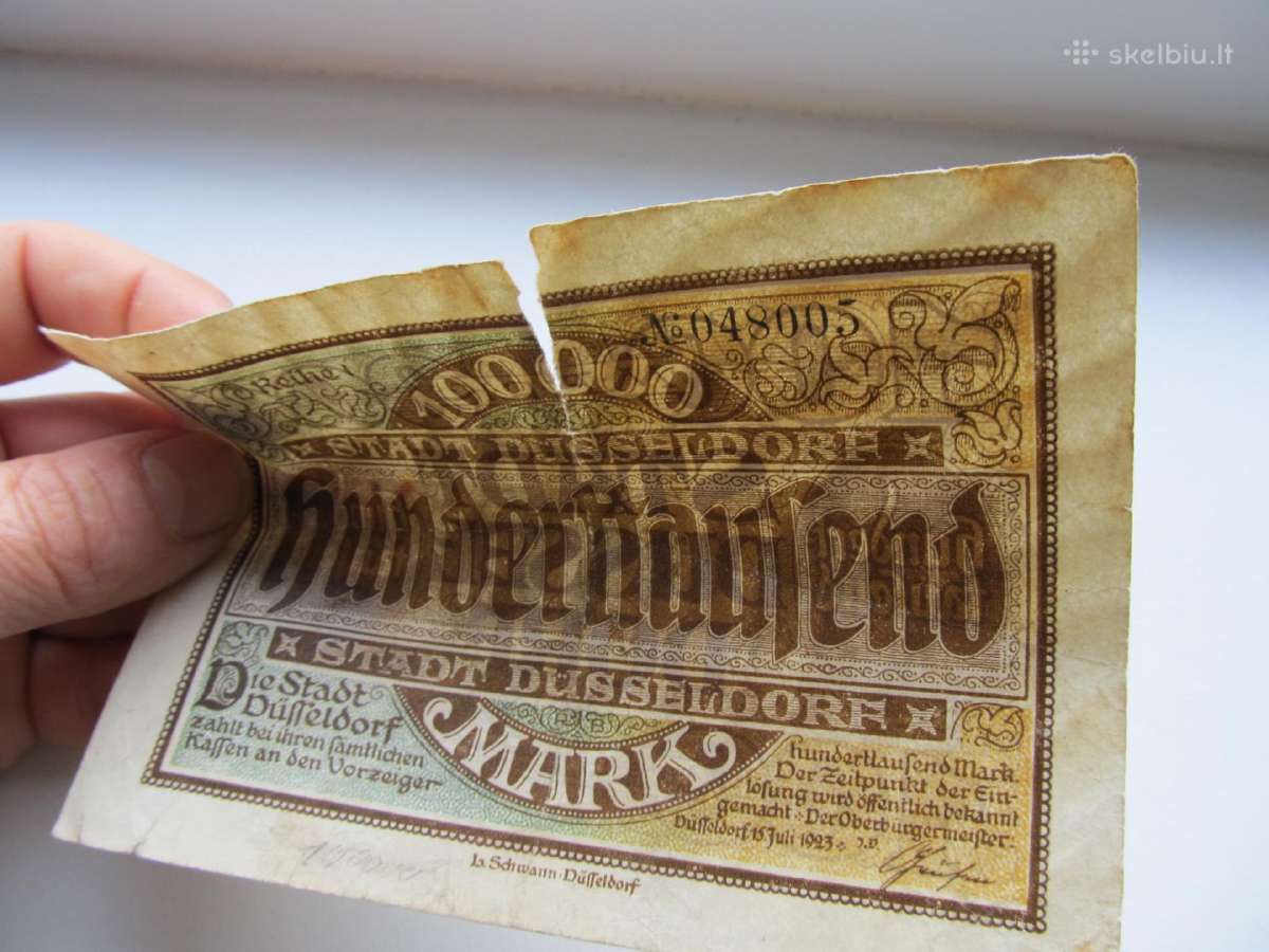 100 000 markiu , Duseldorf Vokietija , 1923 - nuotraukos Nr. 3
