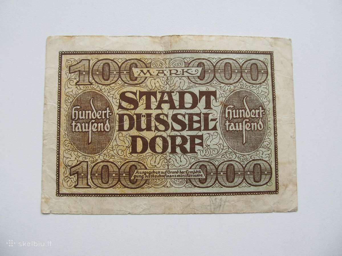 100 000 markiu , Duseldorf Vokietija , 1923 - nuotraukos Nr. 2