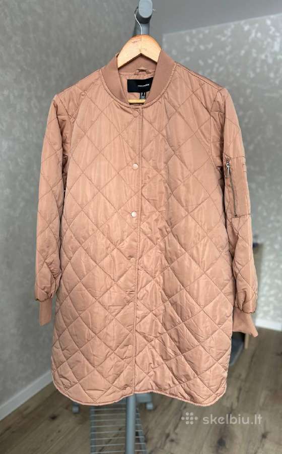 Vero Moda naujas dygsniuotas paltukas/ilga striukė