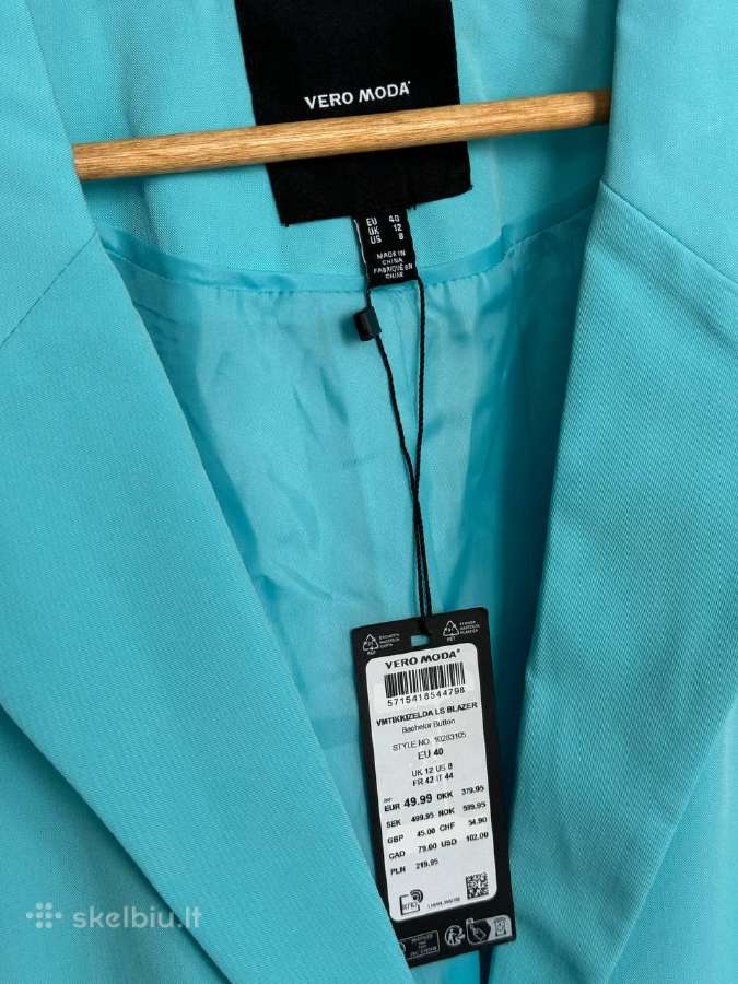 Vero Moda naujas šviesiai mėlynas blazer Eu40/m-l - nuotraukos Nr. 4