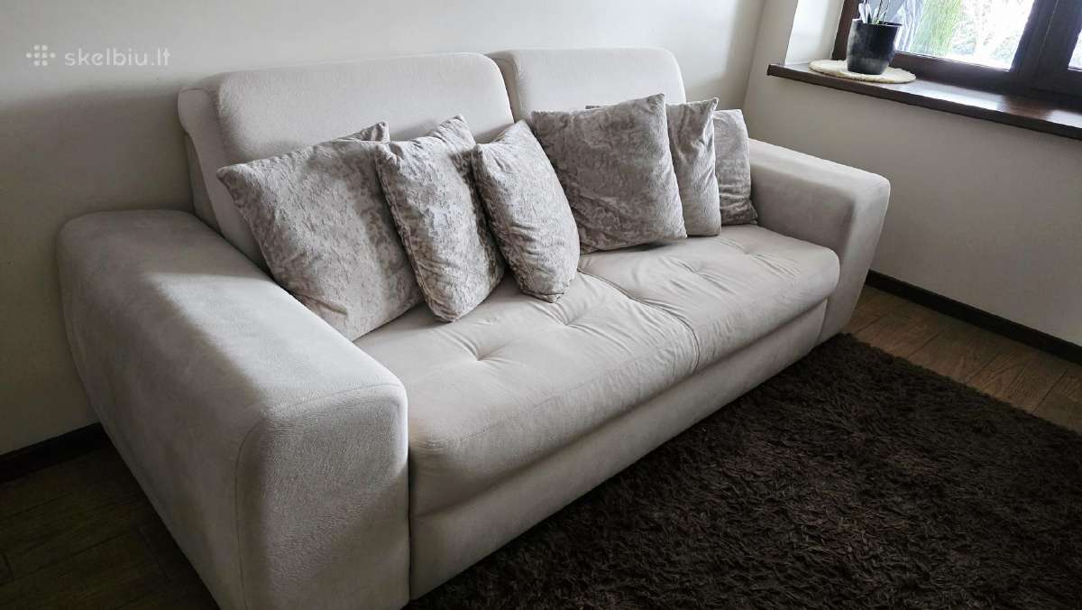 Šviesi sofa (naudota) - Ukmergėje - nuotraukos Nr. 2