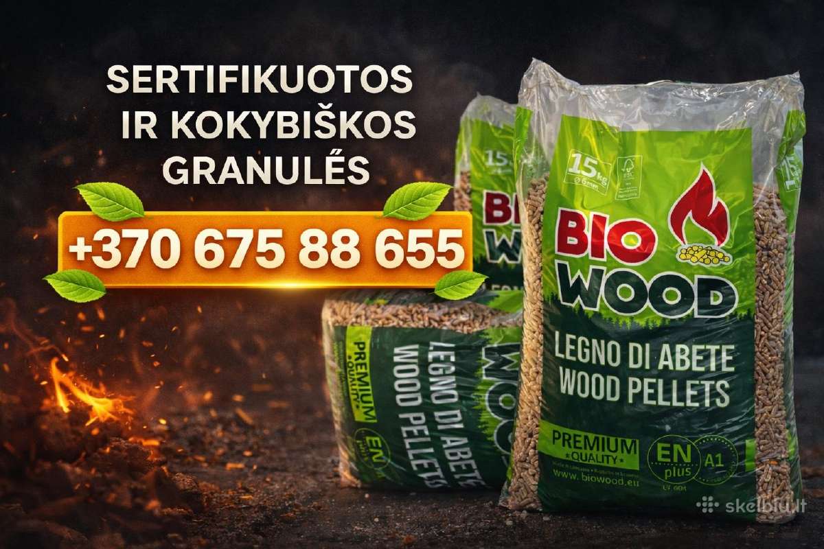 Kokybiškos A1 Granules Šildymui 340€