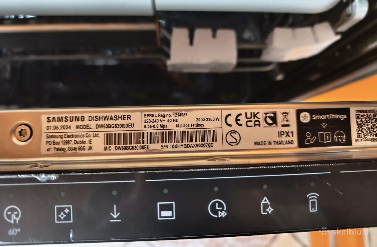 Įmontuojama indaplovė Samsung (Dw60bg830i00eu) - nuotraukos Nr. 5