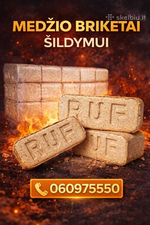 Parduodami kokybiški medžio briketai! 299€