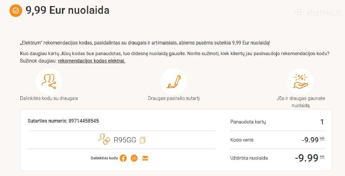 Elektrum Nuolaidos kodas -9.99 Eur