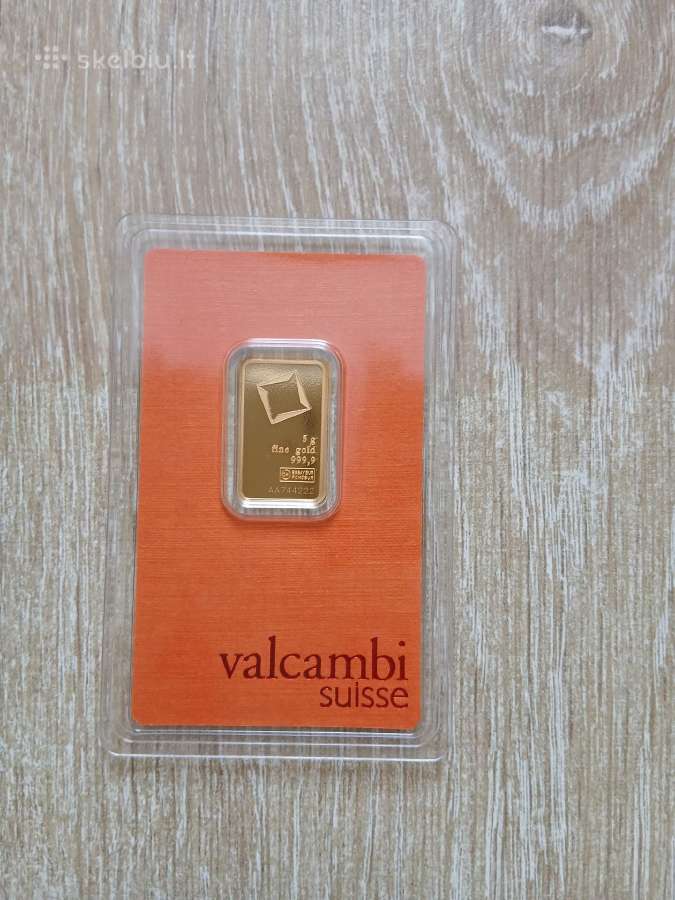 Aukso luitas 999.9 5 gr Valcambi
