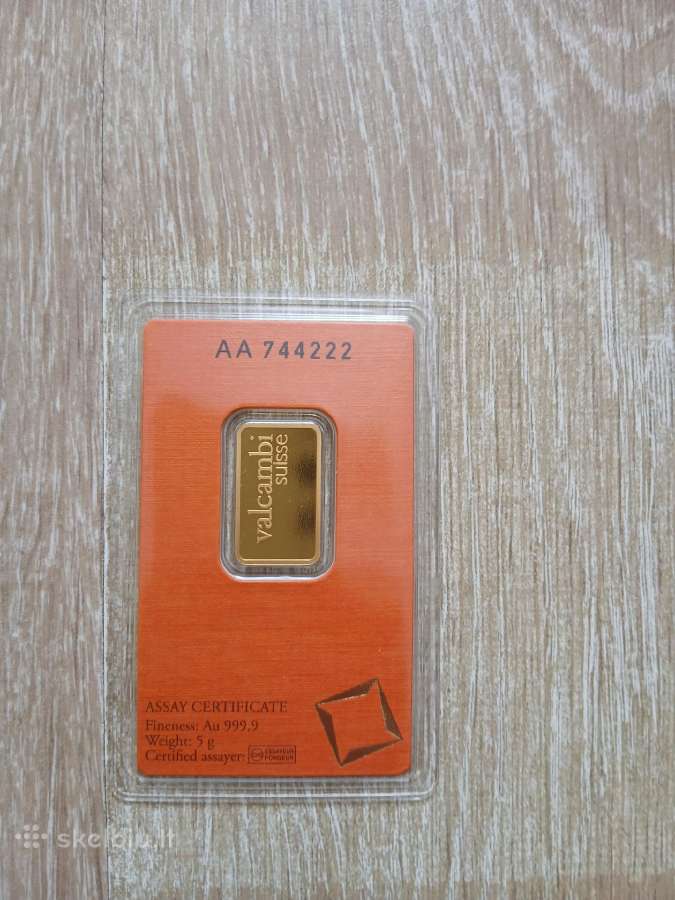 Aukso luitas 999.9 5 gr Valcambi - nuotraukos Nr. 2