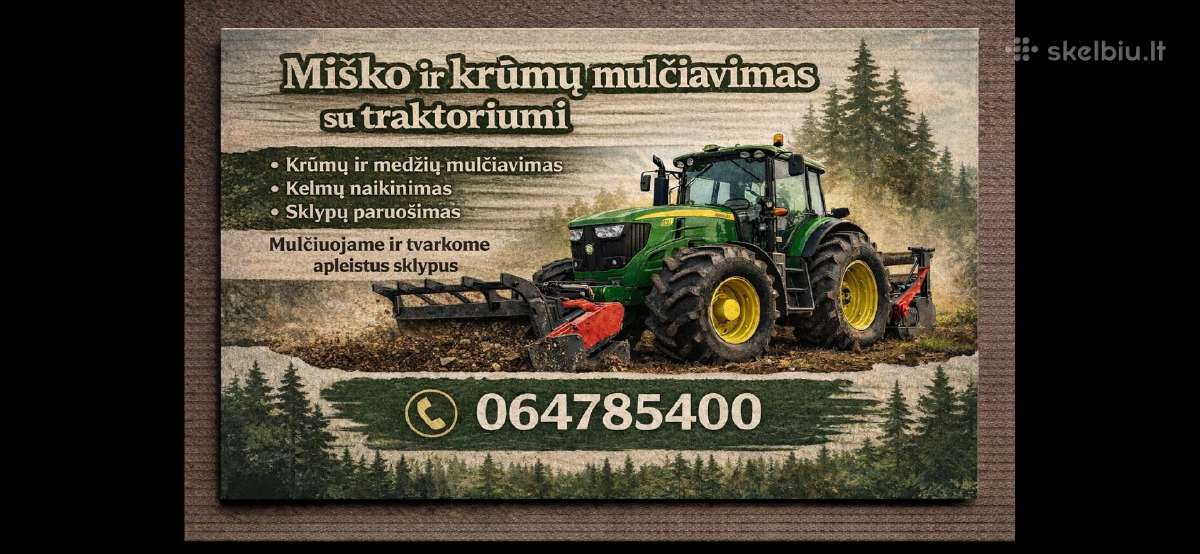 Krūmų ir medžių frezavimas/mulčiavimas Kaune - nuotraukos Nr. 3