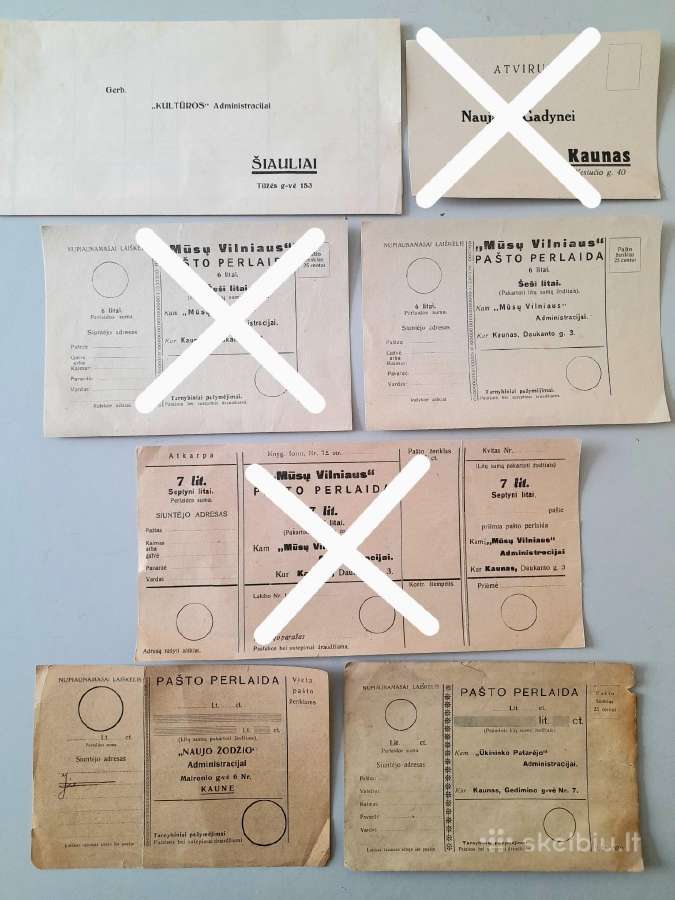 Prieškaris "Pašto perlaidos, atvirutė"