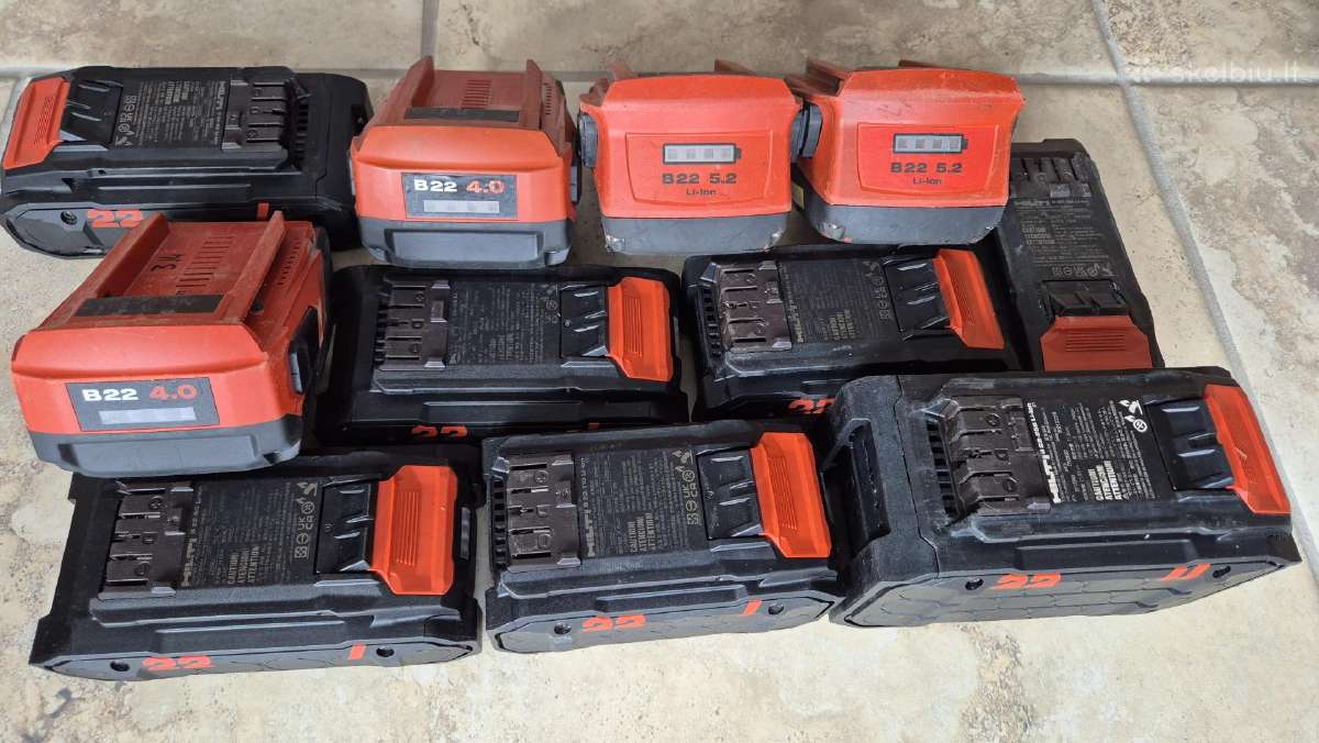 Hilti akumuliatoriai, išmatuota reali likusi talpa