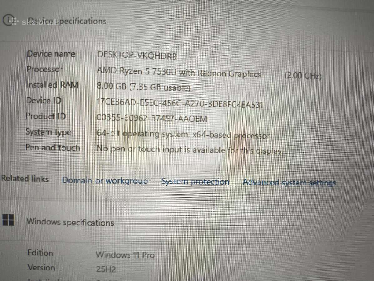 Vostro 14 3435 Ryzen 5 7530u 8/256gb 12 Mėn garant - nuotraukos Nr. 4