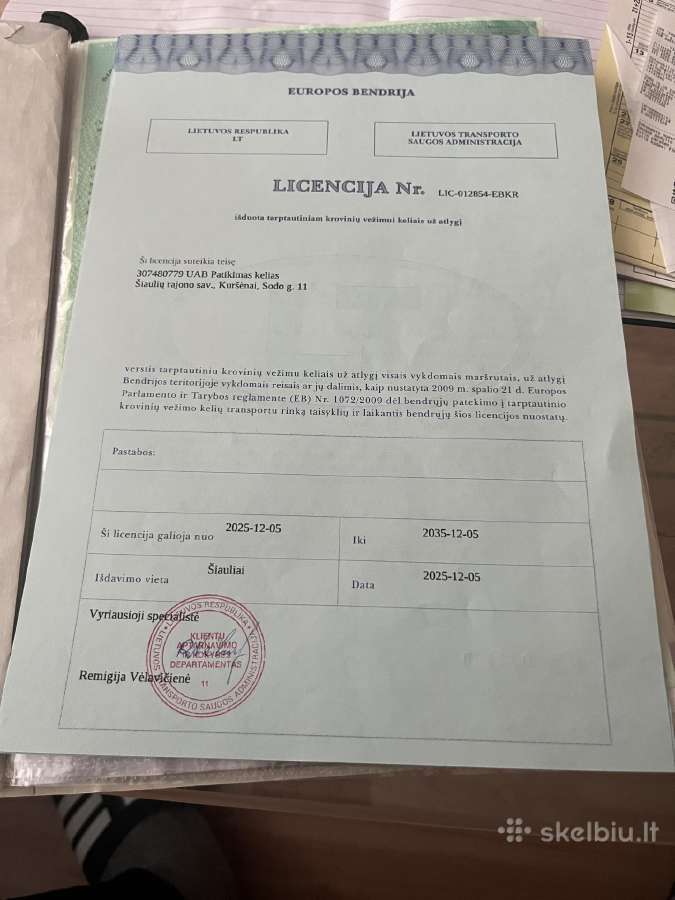 Parduodama Transporto įmonė su PVM Hdc Licencija - nuotraukos Nr. 2