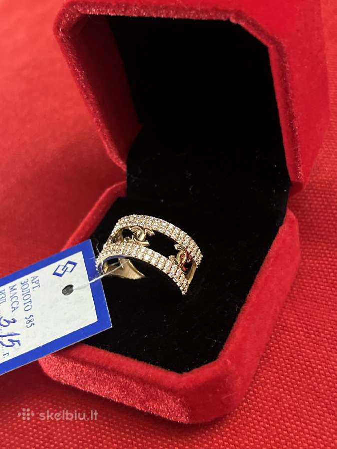 Prabangus auksinis Chanel žiedas su Swarovskiais - nuotraukos Nr. 3