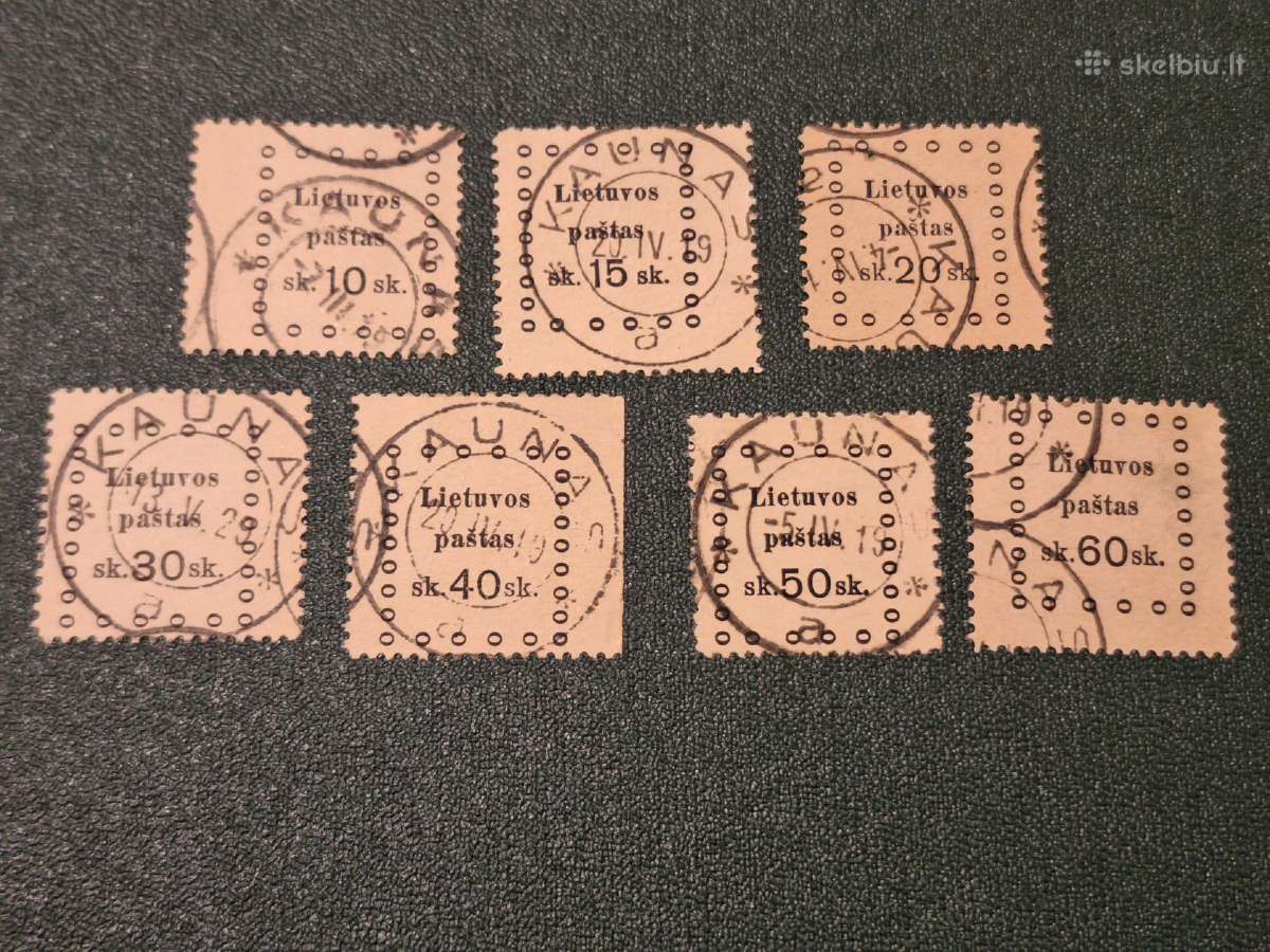 Lietuva 1919 m. III Kauno laida, antspauduoti