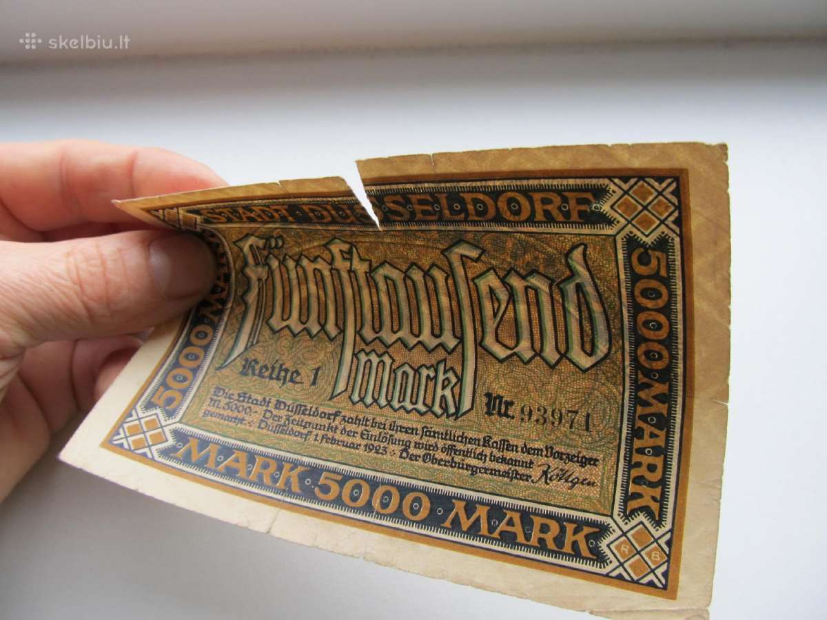 5000 markiu , Duseldorf Vokietija , 1923 - nuotraukos Nr. 3