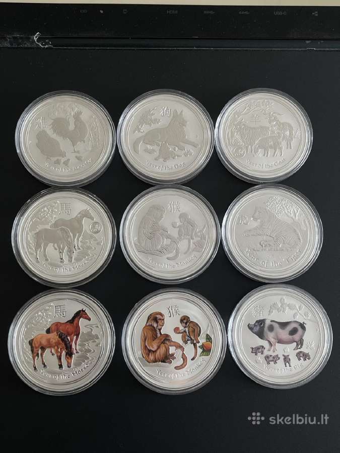 1oz sidabro monetos