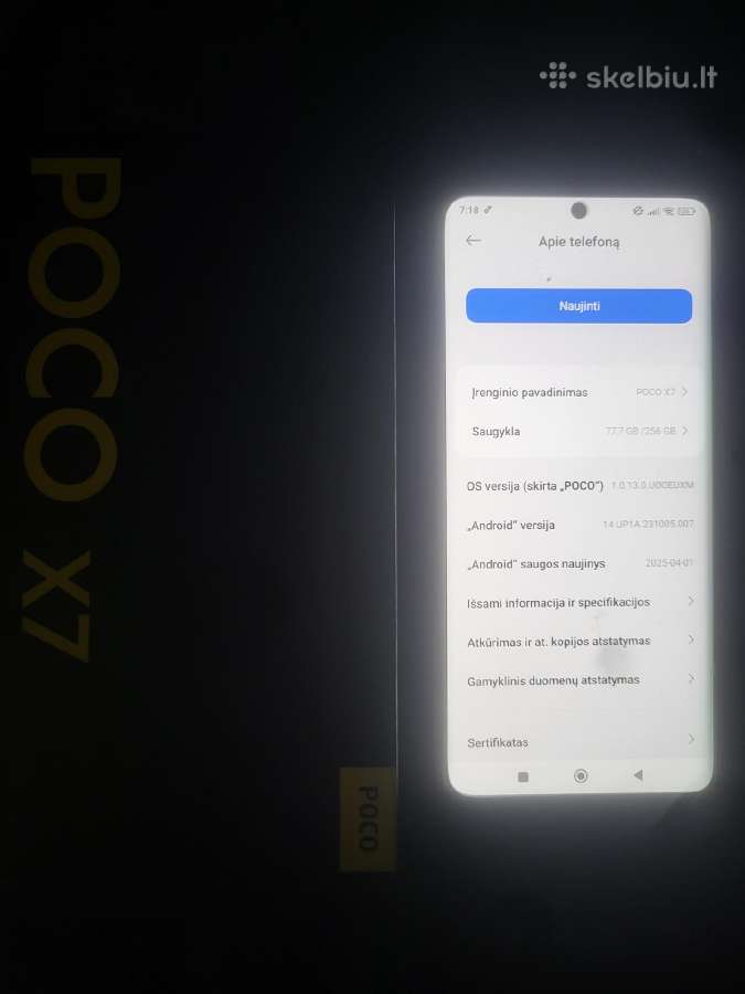 Poco X7 8gb RAM 256gb - nuotraukos Nr. 3