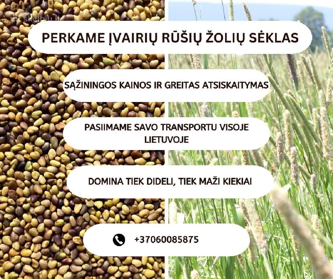 Perkame visas žolių sėklas